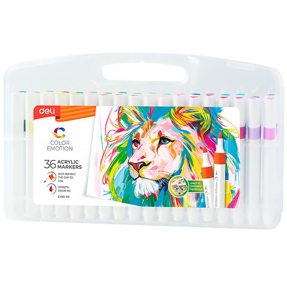Набор акриловых маркеров Deli "Color Emotion", универсальные, 36 цветов