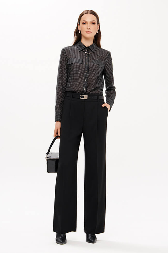 23367 Блузка женская (черный принт)