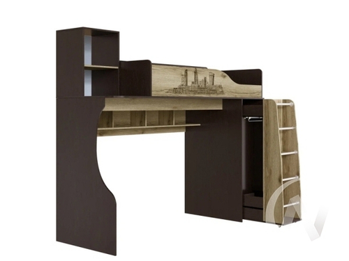 Кровать-чердак Детская Орион (венге/дуб делано)