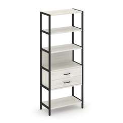 Shelf System Односекционный стеллаж пятиярусный с ящиками SN.STM-512 Дуб Наварра/Металл Черный 810*4