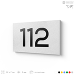 Номер на дверь квартиры 112, табличка на дверь для офиса, кабинета, аудитории, склада, белая 120х70 мм, Айдентика Технолоджи