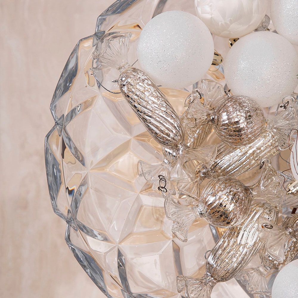 Фруктовница Путти Бронза со стеклянной чашей