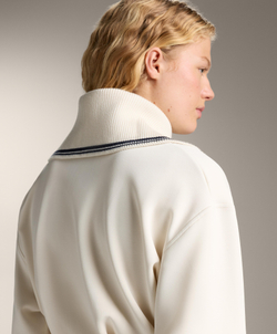 Oysho Куртка с вязаными деталями и кантом из ткани с модалом, экрю