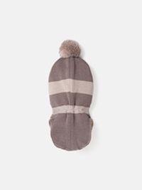 Шлем зимний  из смесовой шерсти Колор блок "Какао"