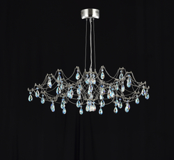 Подвесная люстра светодиодная с пультом и хрустальными подвесками K9 MyFar Ersilia MR2660-60P-50СD