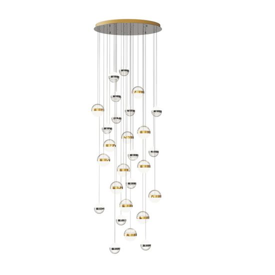 5037/232L L-VISION ODL24 000 ант.бронза/никель/прозрачн/молочный/металл/акрил Люстра каскадная LED 232W 4000K 11250лм RONI