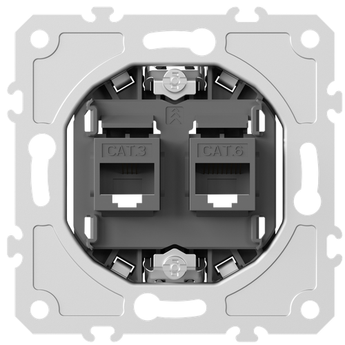 Механизм розетки RJ11 + RJ45 (двойная) cat.3/6/ClassE-4/8, серия DB