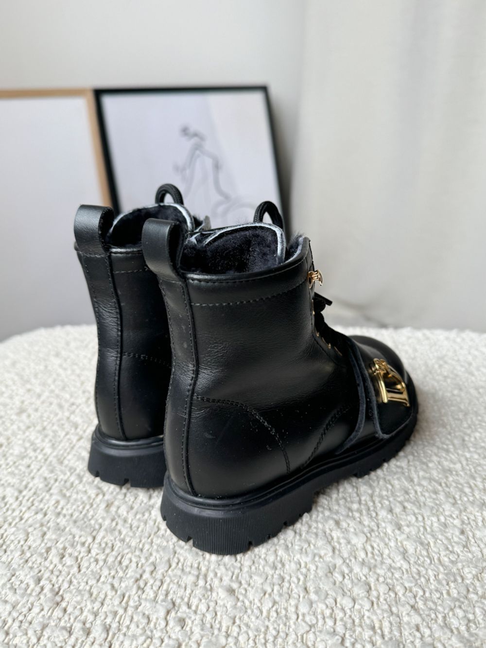 Утепленные кожаные ботинки Dsquared2, 25,5