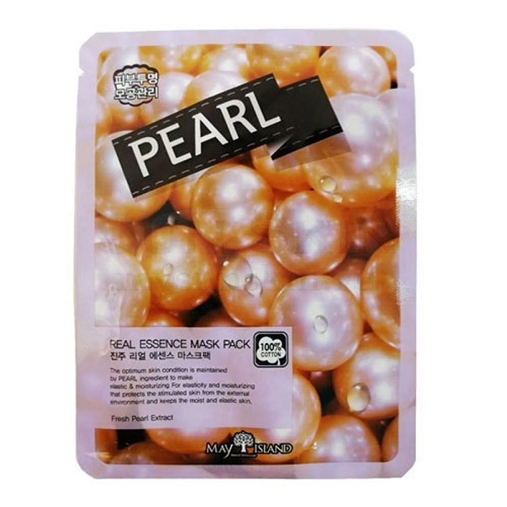 каневая маска с экстрактом Жемчуга May Island Pearl Real Essence Mask Pack 5шт