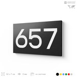 Номер на дверь 657, табличка на дверь для офиса, квартиры, кабинета, аудитории, склада, черная 120х70 мм, Айдентика Технолоджи