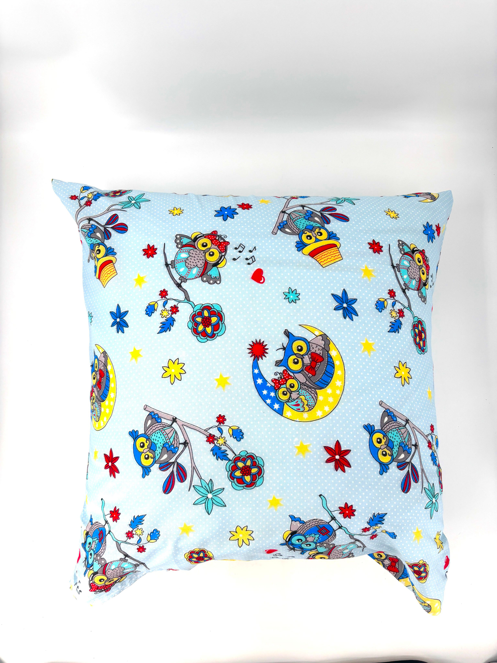 Наволочка 70х70 Бязь Хлопок Совы на голубом фоне 1 шт.