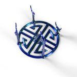 Подставка для дракона и шарнирных фигурок, зеленая с синим, 3D печать