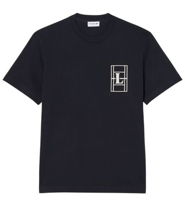 Женская теннисная футболка Lacoste Embroidered Heavy Jersey - black