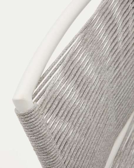 Садовый барный стул Culip из веревки и белого алюминия, 65 см