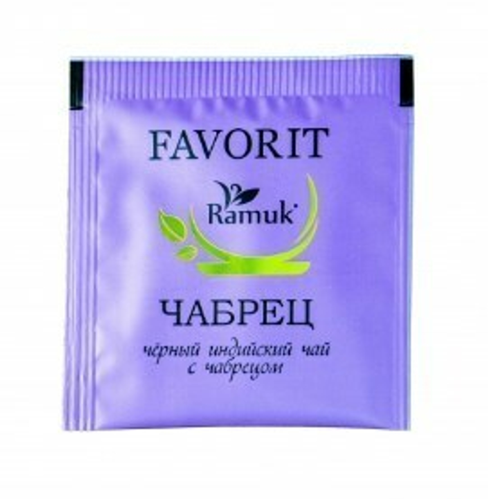 Чай пакетированный на чашку Ramuk favorit черный с чабрецом 200*1,5 гр