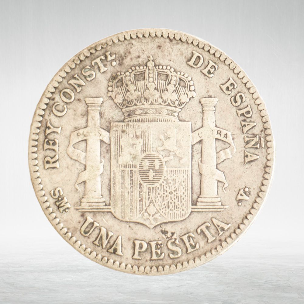 Spain, 1 Peseta 1901 – Alfonso XII (Second Portrait), VF
