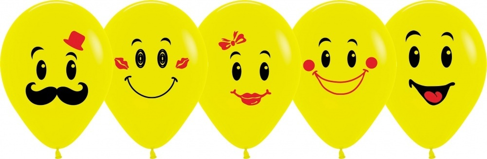 ВЫВОД S 12" Ассорти Смайлов пастель