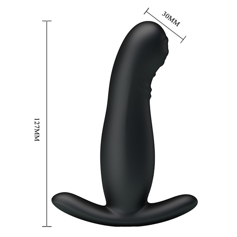 Черный вибромассажер простаты 12,7см с имитацией движения пальчика Pretty Love Tickling Prostate Massager BI-040053