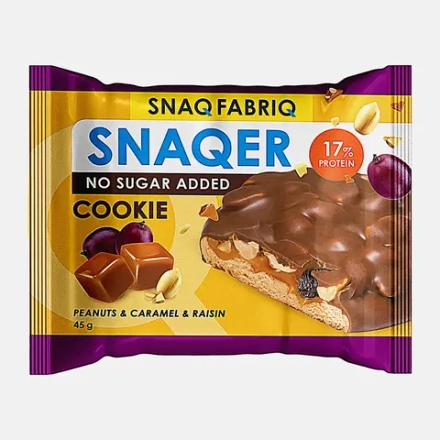 Печенье Snaq Fabriq глазированное Арахис изюм и карамель 45г