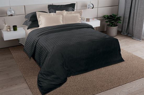 Евро комплект постельного белья Профитроли Страйп-сатин