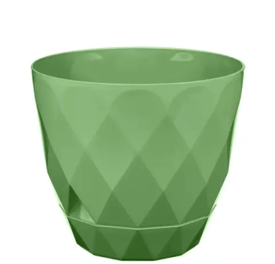 Горшок для цветов пластиковый 2,3л d-17,5см «Laurel» с поддоном зеленый