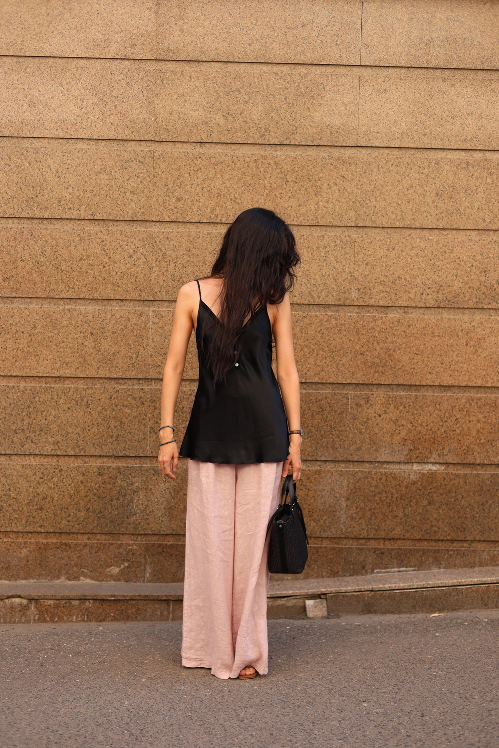 широкие льняные брюки