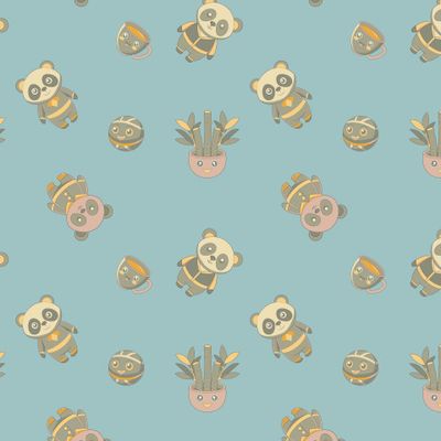 панда хаки малыш мяч бамбук чашка зеленый