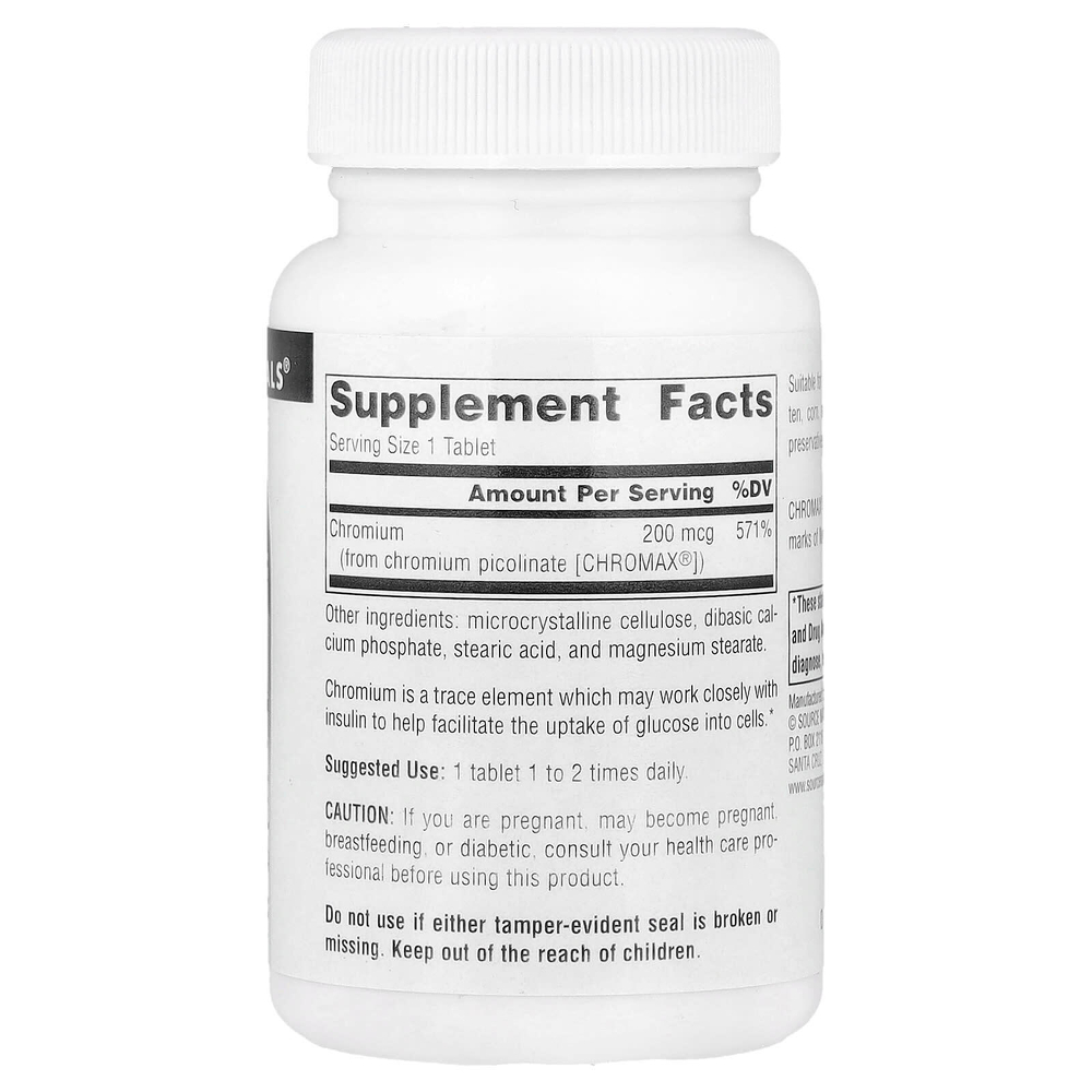 Source Naturals, пиколинат хрома, 200 мкг, 240 таблеток