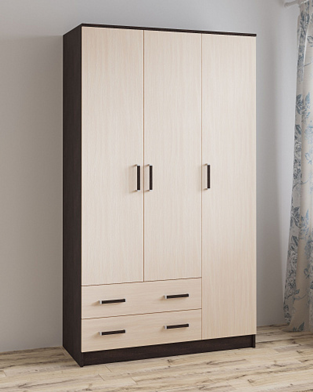 Шкаф Лагуна 120 см, венге/дуб молочный