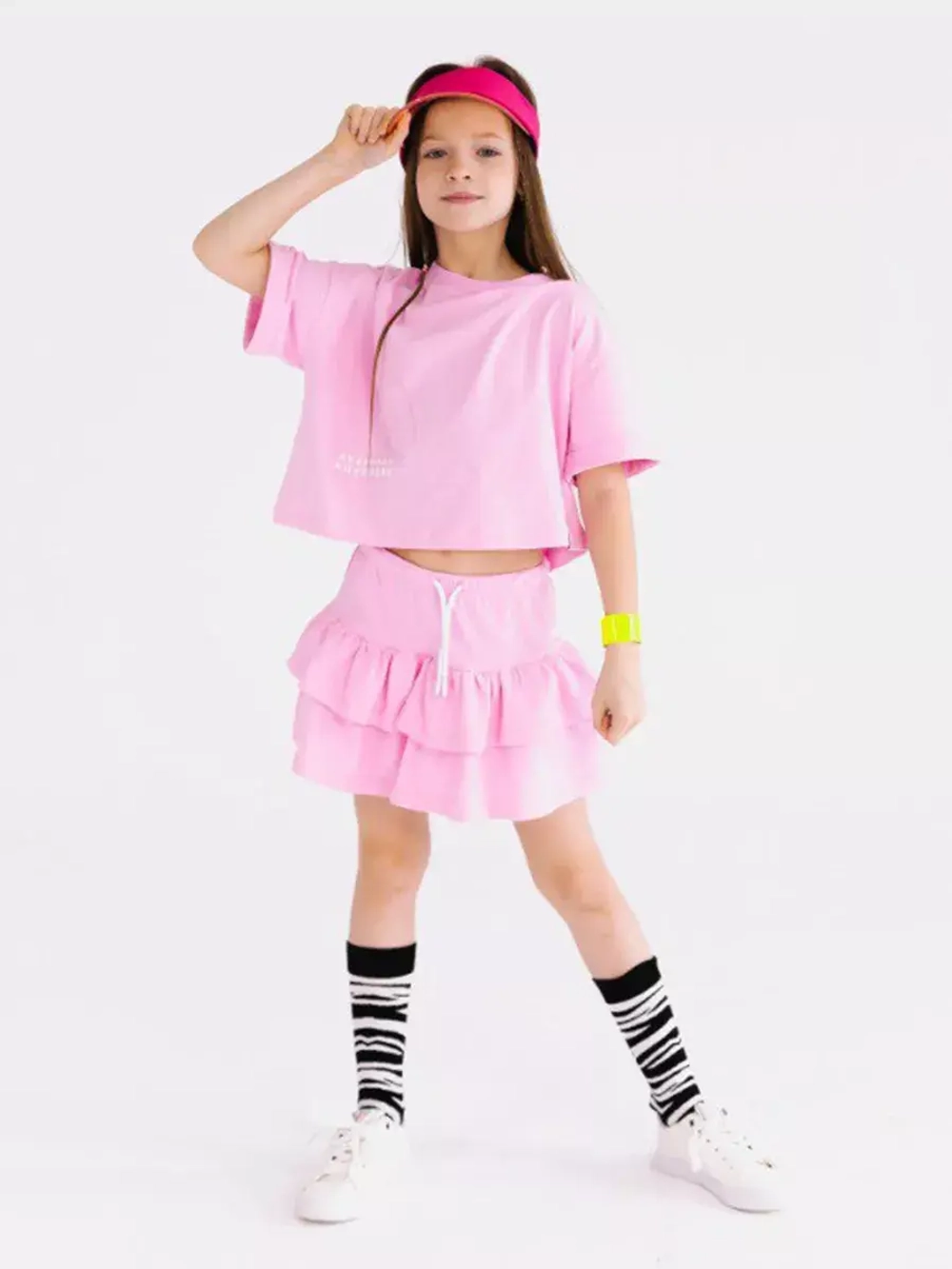 Костюм для девочки летний футболка и юбка шорты