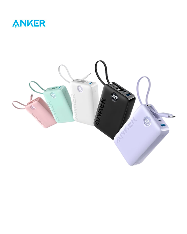 Внешний аккумулятор Anker Nano Power Bank 20000 mAh A1647 черный (22,5W Built-In USB Cable)