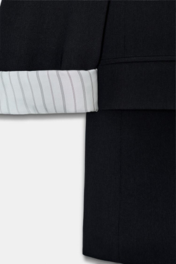 ZARA БЛЕЙЗЕР С ПРИНТОМ НА МАНЖЕТАХ, ЧЕРНЫЙ