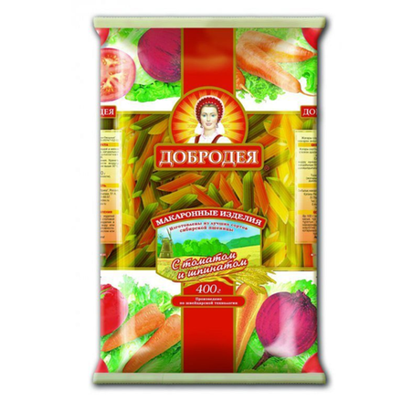 Макароны с томатом и шпинатом Добродея 400 гр