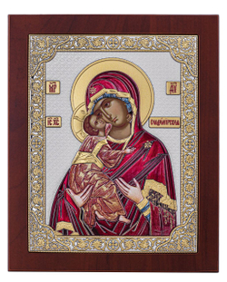 Владимирская БМ, икона прямоугольная с рамкой, красное дерево, эмаль 150х190