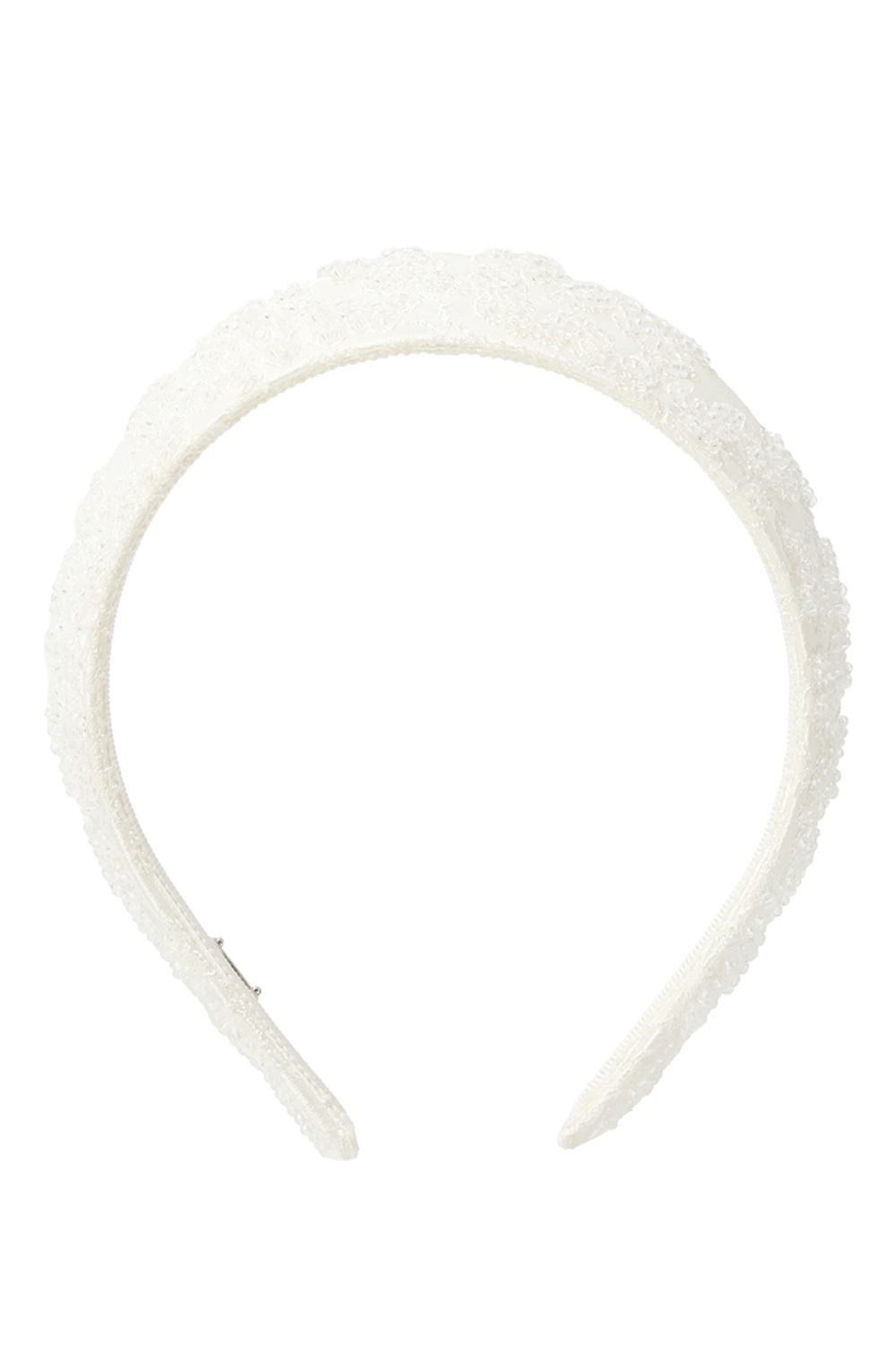 Кокошник S из белого жаккарда с декором