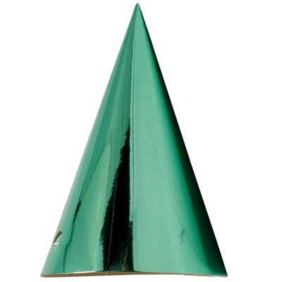 Колпаки фольгированные в зеленом цвете, 6 шт