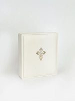 Складень кож.зам., бежевый с тиснением, 155х135х46 мм (Р10х12)