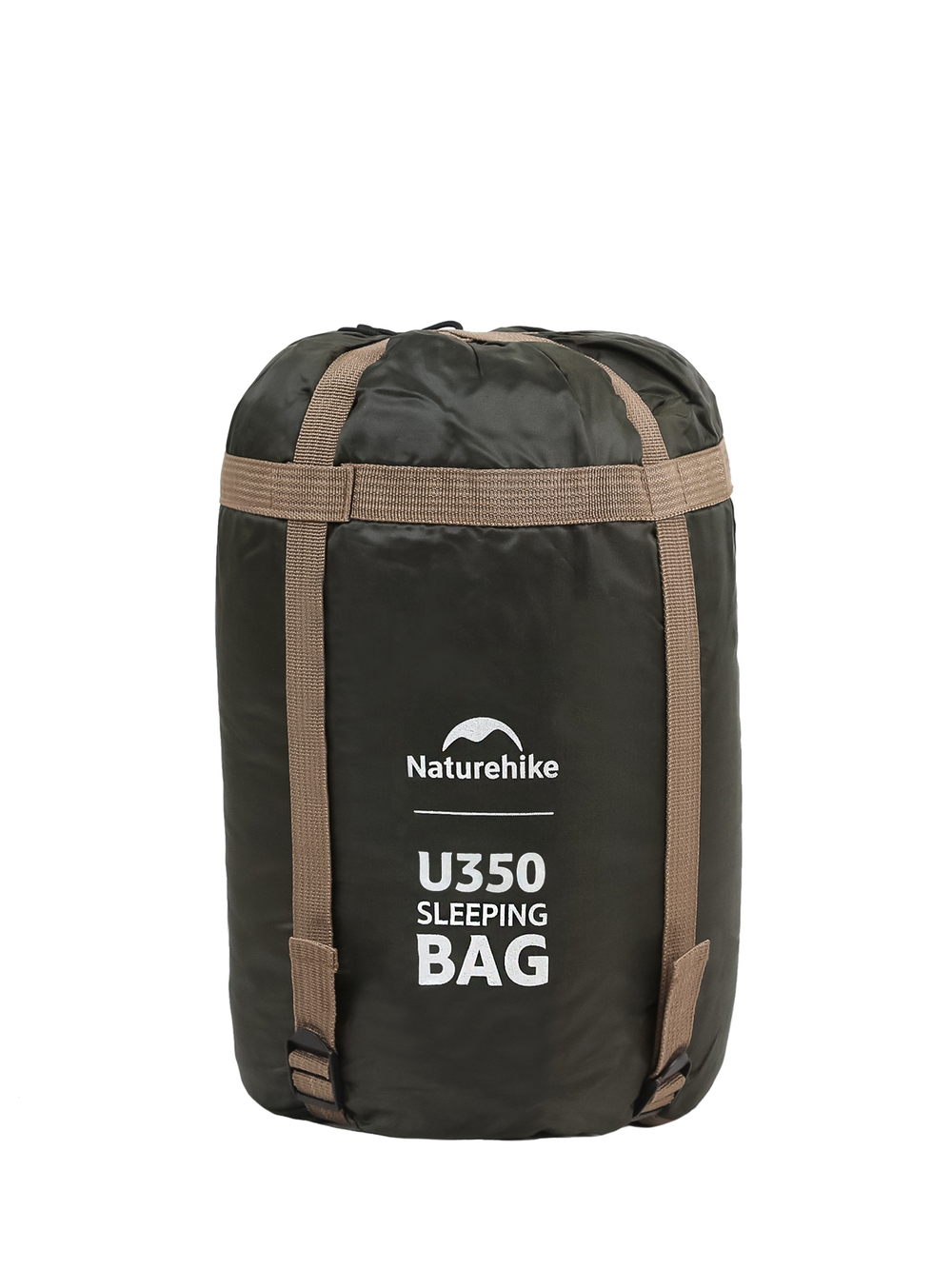 Спальный мешок Naturehike U350  с капюшоном, коричневый (NH20MSD07), молния слева