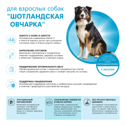 Корм сухой для взрослых собак породы Шотландская овчарка, премиум полнорационный комплекс, с лососем, 12 кг, QUATTRO
