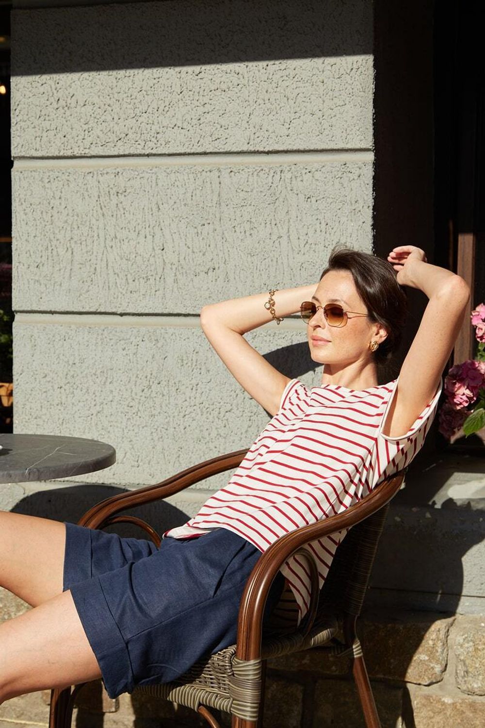 Топ лодочка красная полоска