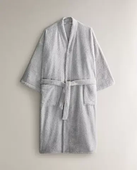ZARA HOME ХЛОПКОВЫЙ ХАЛАТ, СВЕТЛО-СЕРЫЙ