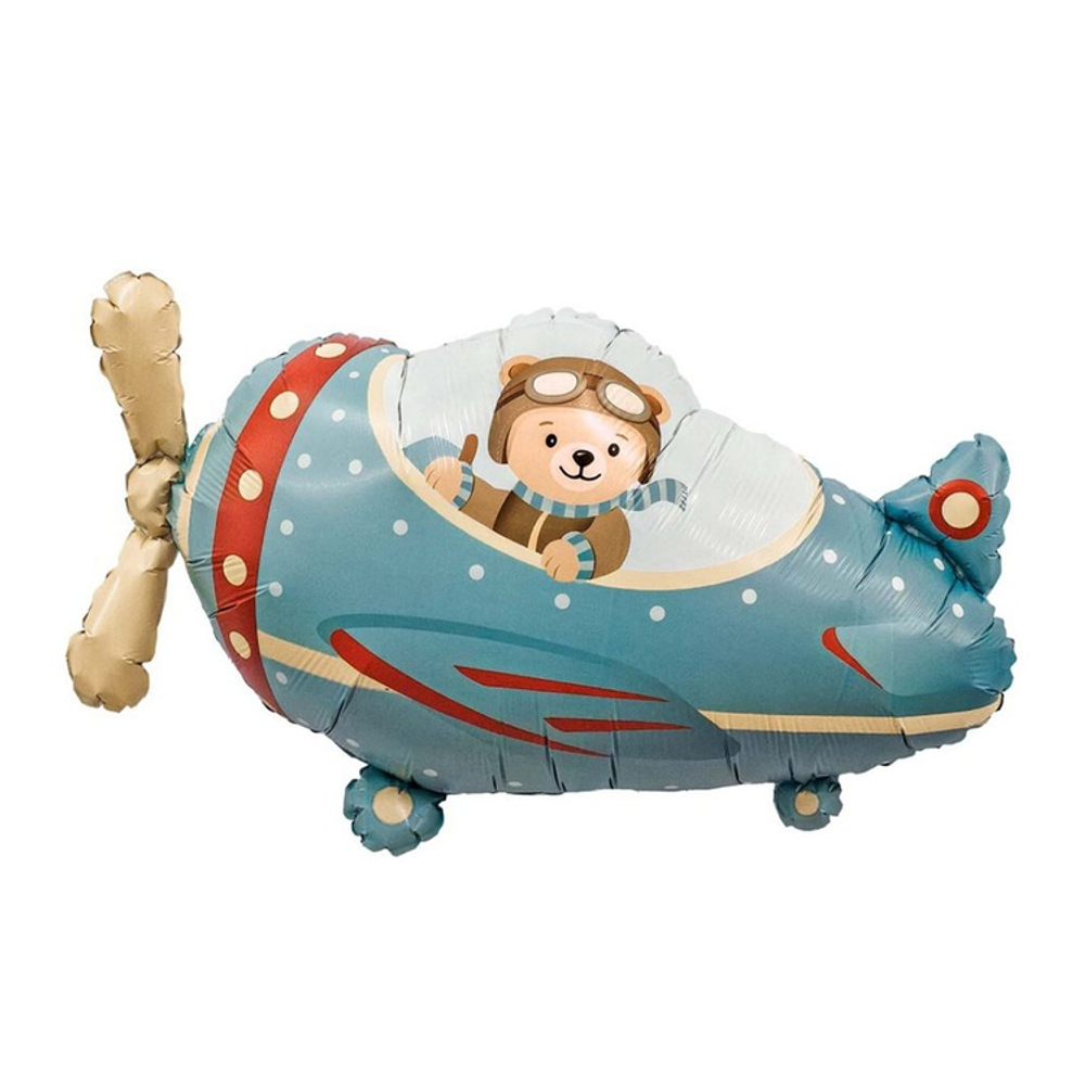 Шар Фольгированный Самолет с медведем (Ассорти)