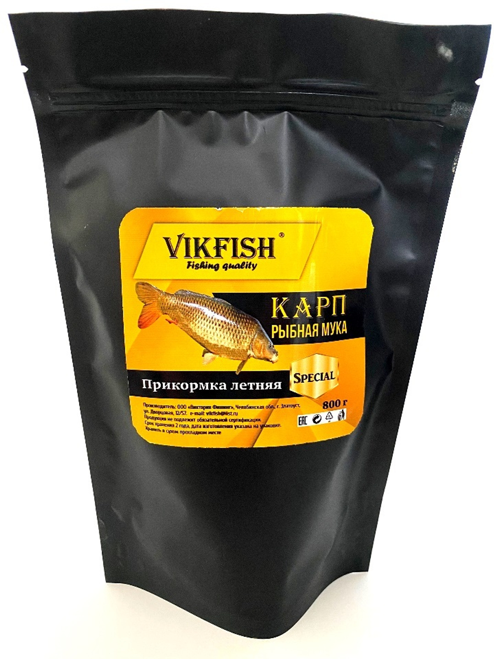 Прикормка VIKFISH Special  Летняя (Карп рыбная мука) 800гр.
