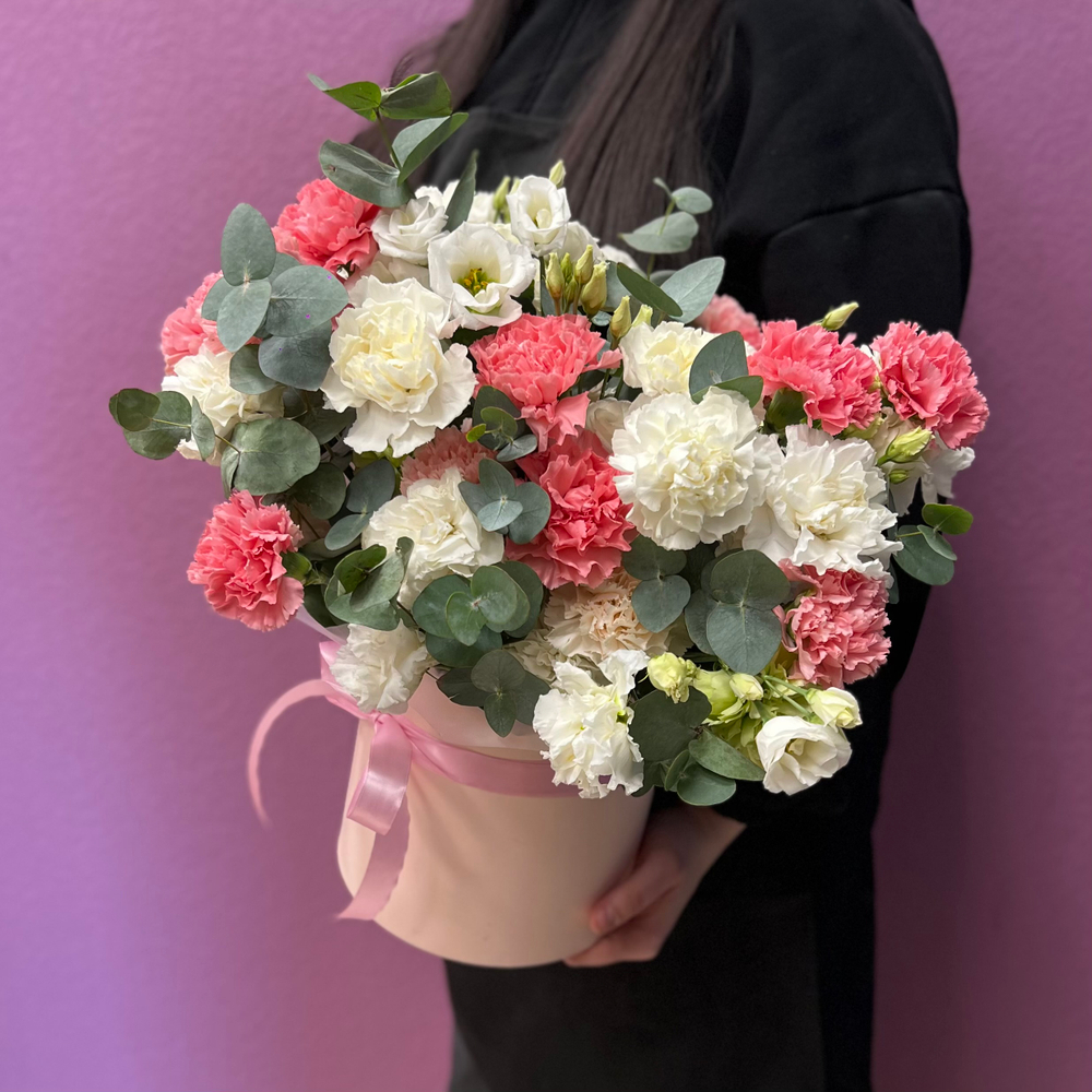 Коробка цветов "Мягкий тон" #70