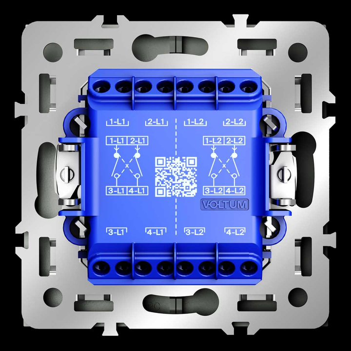 Перекрестный переключатель встраиваемый S70 двухклавишный 10А (титан) Voltum VLS020506