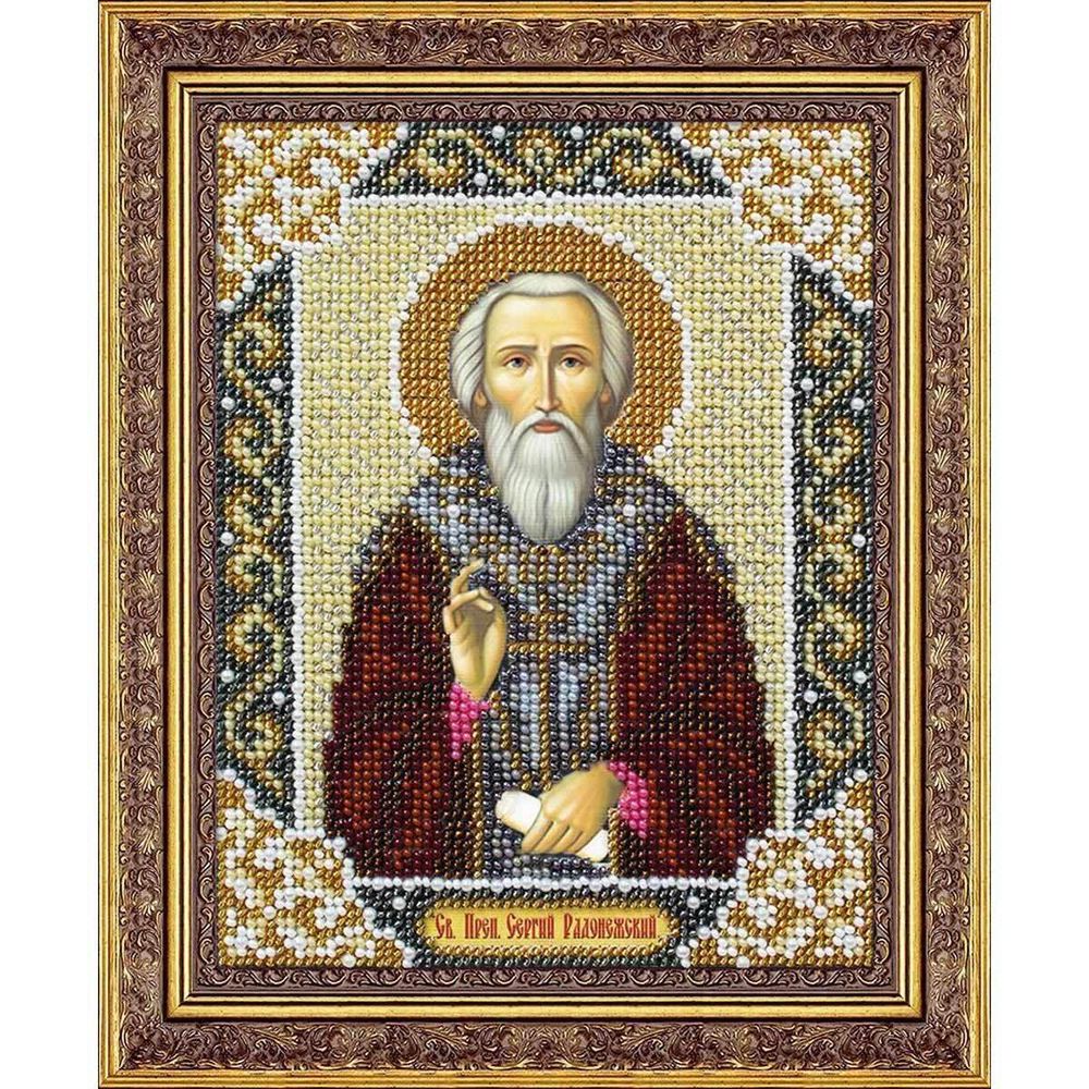 Набор для вышивания бисером Паутинка, Св. Преп. Сергий Радонежский 14х18 см, 618470