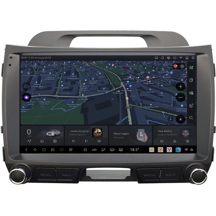 Магнитола для KIA Sportage 2010-2016 (низкая комплектация) - Carmedia SF-9735-1 (рамка 9") QLed+2K, Android 13, UIS7870 (DUDU7), CarPlay, SIM-слот