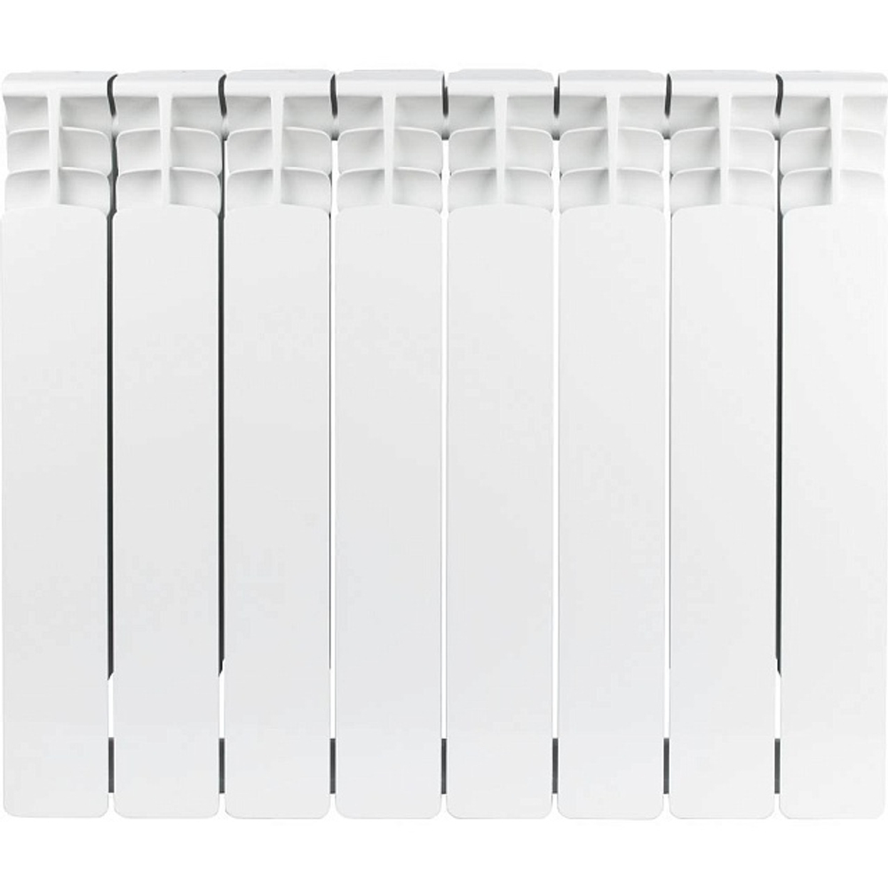 Радиатор биметаллический STOUT Space 500 - 8 секций (подключение боковое, цвет белый)