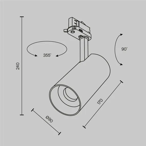 Трековый светильник Фокус / Focus Led Trinity 2700-5000K 40Вт 36° Technical tr197-3-40wcct-m-b