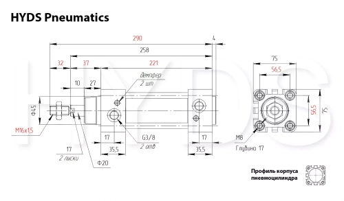 DNC-63-100-PPV-A Пневмоцилиндр